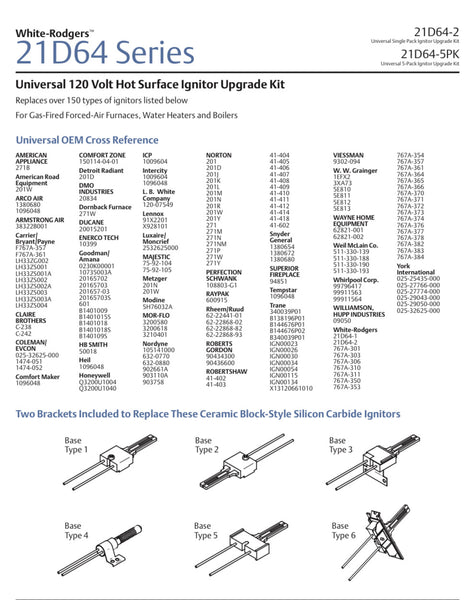 Igniter 21D64-2 universal nitride replacement – Furnace Motors Canada ...